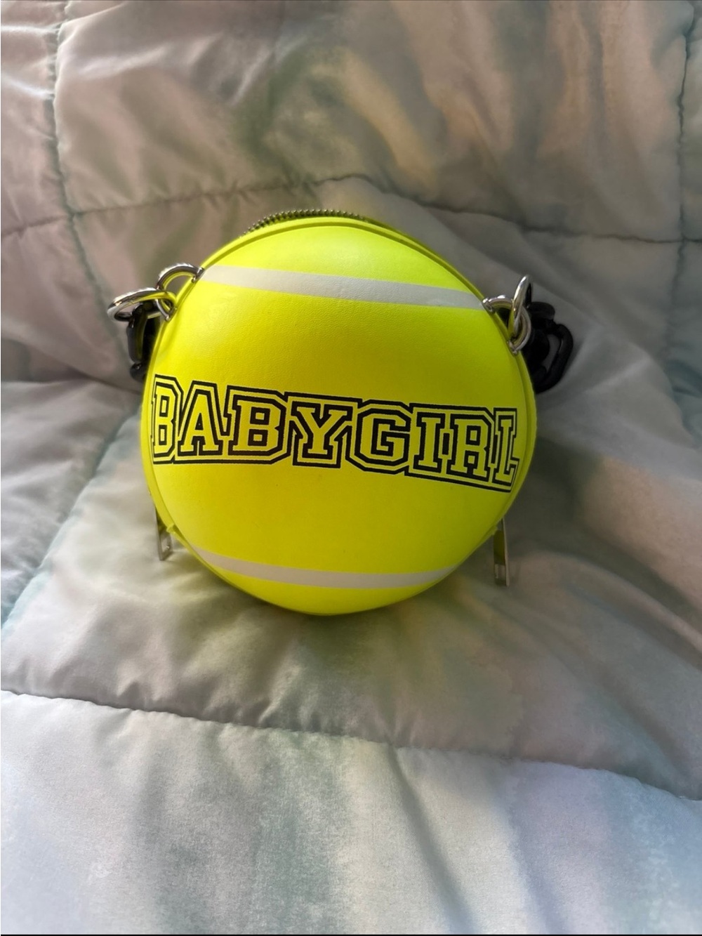Babygirl Neon Yellow Tennis Ball Crossbody Bag